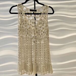 Chic Beige Crochet Tank Top